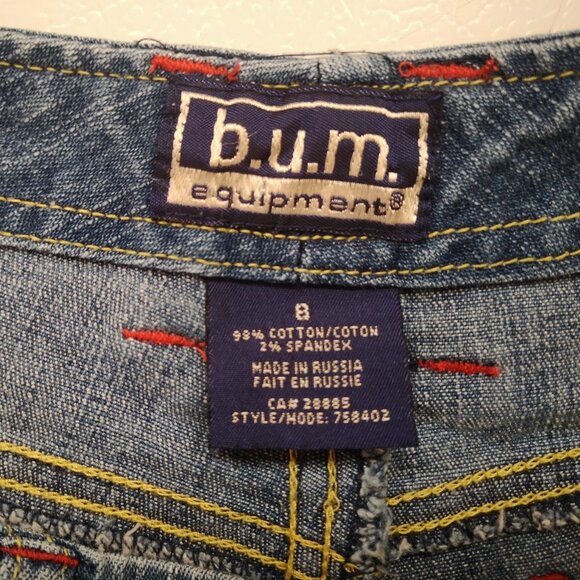 Bum Equipment Ladies Size 8 Denim Medium Wash Straight Fit Jean Shorts - Picture 3 of 13